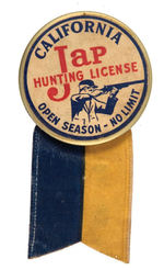 RARE "CALIFORNIA JAP HUNTING LICENSE/OPEN SEASON - NO LIMIT."