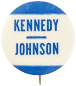KENNEDY - JOHNSON UNUSUAL & SCARCE 1960 SLOGAN BUTTON.