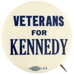 "VETERANS FOR KENNEDY" 1960 CAMPAIGN SLOGAN BUTTON.
