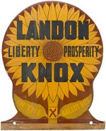 LANDON KNOX LIBERTY PROSPERITY IN THE BALLOT BOX RARE 1936 LICENSE PLATE ATTACHMENT.