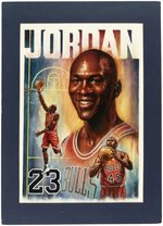 CHICAGO BULLS MICHAEL JORDAN "THE GOAT" HALL OF FAME OIL PAINTING ON CANVAS BOARD ORIGINAL ART BY DORIAN CLEAVENGER.