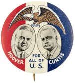 HOOVER & CURTIS 1932 FOR ALL OF U.S. JUGATE BUTTON HAKE #3.