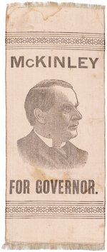 McKINLEY FOR GOVERNOR PRE-PRESIDENTIAL PORTRAIT RIBBON.