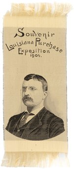 ROOSEVELT "SOUVENIR LOUISIANA PURCHASE EXPOSITION" 1904 PORTRAIT RIBBON.