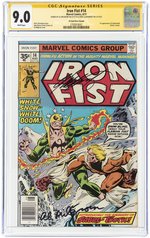 IRON FIST #14 AUGUST 1977 CGC 9.0 VF/NM SIGNATURE SERIES (35¢ PRICE VARIANT - FIRST SABRETOOTH).