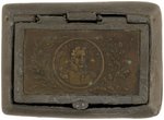 "GENERAL JACKSON PRES." PEWTER HINGED LID SNUFF CONTAINER.