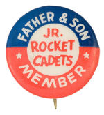 EARLY SPACE CLUB BUTTON FROM POTTER COLLECTION "MEMBER/FATHER & SON/JR. ROCKET CADETS."