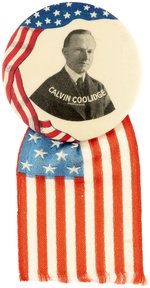 COOLIDGE DRAPED FLAG PORTRAIT BUTTON HAKE #11.