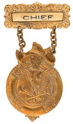 "CHIEF" ORNATE BRASS BADGE.