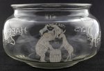 "HAPPY DAYS ARE BACK" END OF PROHIBITION GLASS PEANUT CONTAINER.