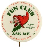 FUN CLUB EARLY DC COMICS GIVE-AWAY CLUB MEMBERSHIP BUTTON.