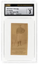 1887-90 N172 OLD JUDGE JIM O'ROURKE (HOF) BAT IN RIGHT HAND AT SIDE CSG 3 VG.