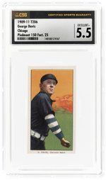 1909-11 T206 GEORGE DAVIS (HOF) CHICAGO PIEDMONT 150 FACT. 25 CSG 5.5 EX+.