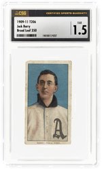 1909-11 T206 JACK BARRY BROAD LEAF CSG 1.5 FAIR.