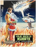 JOURNEY TOWARDS DEATH SPANISH SCI-FI NOVELLA COVER ORIGINAL ART.