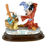 "MICKEY MOUSE IN FANTASIA" IMPRESSIVE LAURENZ OF ITALY CAPODIMONTE SCULPTURE.