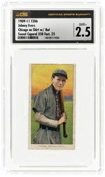 1909-11 T206 JOHNNY EVERS (HOF) CHICAGO ON SHIRT W/BAT SWEET CAPORAL 350 FACT. 25 CSG 2.5 GOOD+.