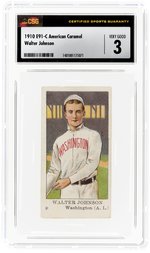 1910 E91-C AMERICAN CARAMEL WALTER JOHNSON (HOF) CSG 3 VG.