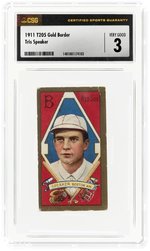 1911 T205 GOLD BORDER TRIS SPEAKER (HOF) CSG 3 VG.