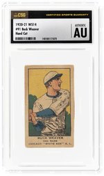 1920-21 W514 #91 BUCK WEAVER (BLACK SOX) HAND CUT CSG AU AUTHENTIC.