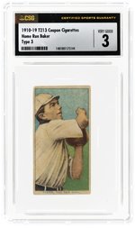 1910-19 T213 COUPON CIGARETTES FRANK "HOME RUN" BAKER (HOF) TYPE 3 CSG 3 VG.