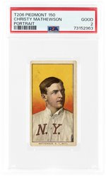 1909-11 T206 CHRISTY MATHEWSON (HOF) PORTRAIT PIEDMONT 150 PSA 2 GOOD.