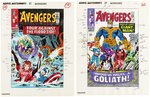 AVENGERS #27-28 COVERS AND COMPLETE PAGE COLOR GUIDES FOR MARVEL MASTERWORKS (ANDY YANCHUS COLORIST).