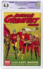 AMERICA'S GREATEST COMICS #1 FALL 1941 CGC RESTORED 4.0 SLIGHT/MOD. (B-2) VG.