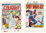 MARVEL TALES #184 AND #185 (FEATURING THE LIZARD) COLOR GUIDES LOT (ANDY YANCHUS COLORIST).