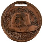 "MY HAT'S IN THE RING OUR TEDDY" 1912 ROOSEVELT PORTRAIT WATCH FOB.