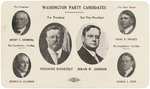 ROOSEVELT & JOHNSON "WASHINGTON PARTY" PENNSYLVANIA MULTIGATE COATTAIL CARD.
