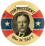 "FOR PRESIDENT Wm. H. TAFT" 1912 FLANKING STARS CELLO WATCH FOB.