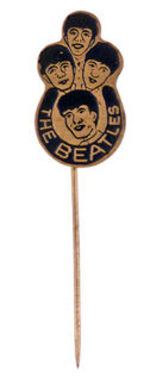 "THE BEATLES" 1960S EUROPEAN BRASS STICKPIN.