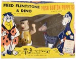 THE FLINTSTONES (FRED AND DINO) KOHNER PUSH BUTTON PUPPETS IN BOX.