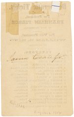 PIERCE & KING 1852 VIRGINIA CAMPAIGN BALLOT.