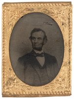 LINCOLN BEARDED PORTRAIT 1864 CAMPAIGN GEM FERROTYPE.