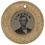 LINCOLN & JOHNSON "UNION & LAWS" RARE 1864 FERROTYPE JUGATE.