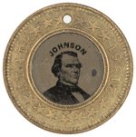 LINCOLN & JOHNSON "UNION & LAWS" RARE 1864 FERROTYPE JUGATE.