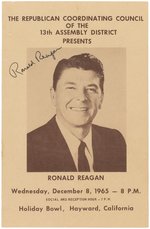 RONALD REAGAN SIGNED 1965 CALIFORNIA HOLIDAY BOWL PROGRAM.