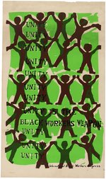 "UNITY IS THE BLACK WORKERS WEAPON" BLACK WORKERS CONGRESS CIVIL RIGHTS POSTER.