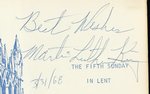 MARTIN LUTHER KING SIGNED MARCH 31, 1968 FINAL SUNDAY SERMON PROGRAM- PERHAPS FINAL AUTOGRAPH OF THE CIVIL RIGHTS LEADER.