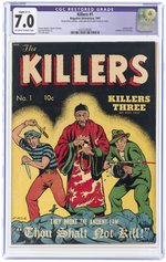 KILLERS #1 1947 CGC RESTORED 7.0 SLIGHT (C-1) FINE/VF.