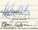 OZZIE NELSON SIGNED WRITERS CONTRACT.