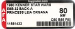 STAR WARS: THE EMPIRE STRIKES BACK (1980) - PRINCESS LEIA ORGANA 32 BACK-A AFA 80 NM.