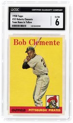 1958 TOPPS #52 ROBERTO CLEMENTE TEAM NAME IN YELLOW CGC 6 EX/NM.