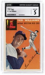 1954 TOPPS #1 TED WILLIAMS (HOF) CGC 5 EX.