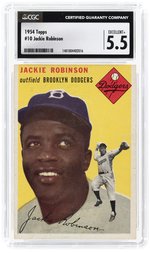 1954 TOPPS #10 JACKIE ROBINSON (HOF) CGC 5.5 EX+.