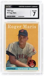 1958 TOPPS #47 ROGER MARIS ROOKIE CARD CGC 7 NM.