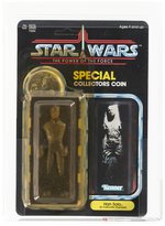 STAR WARS: THE POWER OF THE FORCE (1985) - HAN SOLO (IN CARBONITE CHAMBER) 92 BACK AFA 70 Y-EX+.