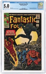 FANTASTIC FOUR #52 JULY 1966 CGC 5.0 VG/FINE (FIRST BLACK PANTHER).